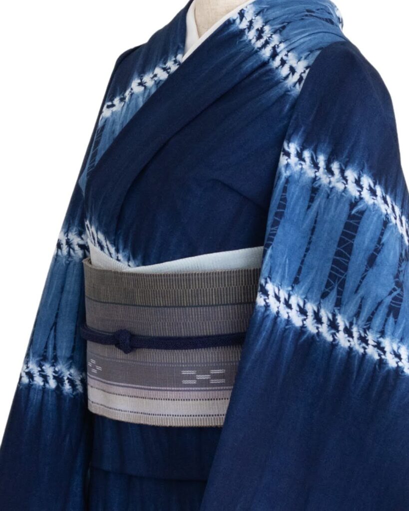 平敷さんの浴衣と鈴木さんのミンサー半幅のコーディネート